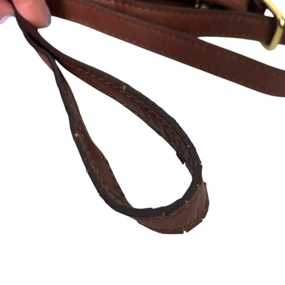 B.O.C. Born Concepts Crossbody Bag Brown Faux Leather Zip Top Saddle Style - Picture 8 of 14